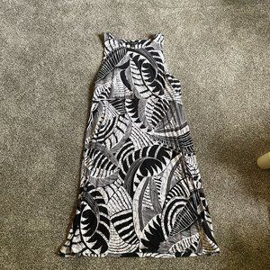 Athleta Black and White Print Dress Size L